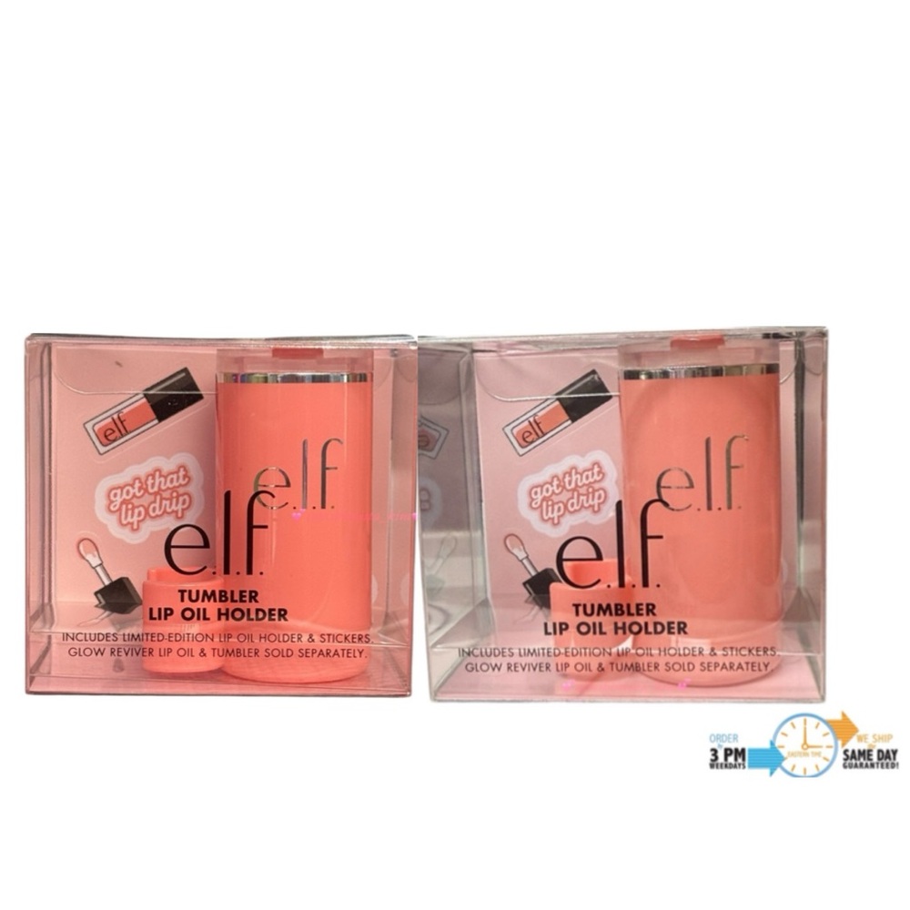 💋 ELF Tumbler Lip Oil Holder set of 2 - coral fixation💄